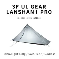 [HODR] 3F UL GEAR Lanshan 1 pro Tipi Tent Rodless Solo Ultralight 690g 20D Nylon Fabric Camping Season Tent Trekking Tents