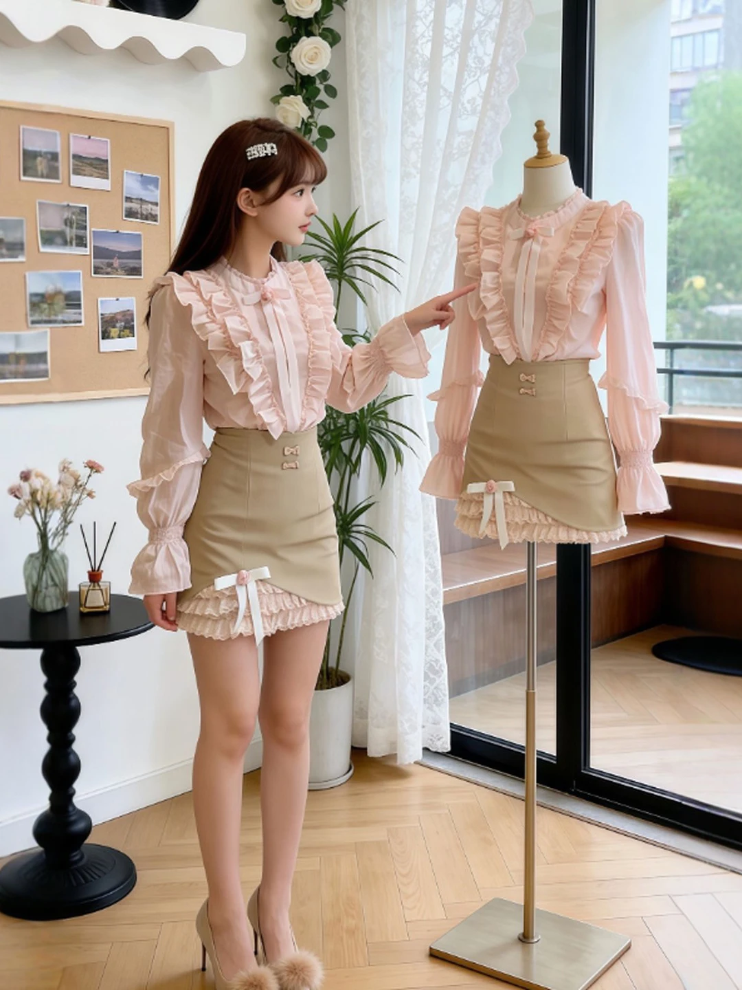 

Весенний комплект 2026: Уникальный, красивый, комфортный, длинный юбка-шорты с высокой талией и топ с круглым вырезом, омолаживающий эффект.