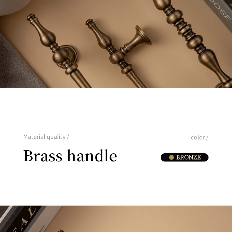 Antique brushed brass cupboard pull and furniture knob — supplier illustration 1