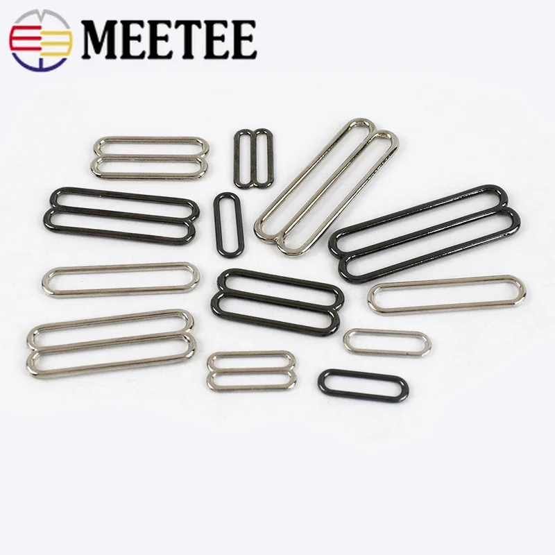 10/20Pcs 20-50mm fibbie in metallo tri-glide regolare chiusura reggiseno O Ring cursori fibbia cinturino gancio per cintura fai da te indumento accessori per il cucito