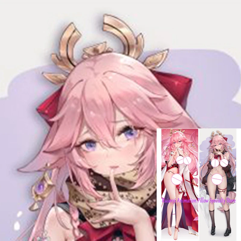 

Dakimakura Anime Pillow Cover Yae Miko Double Sided Print 2-Side Print Pillowcase Body Decoration