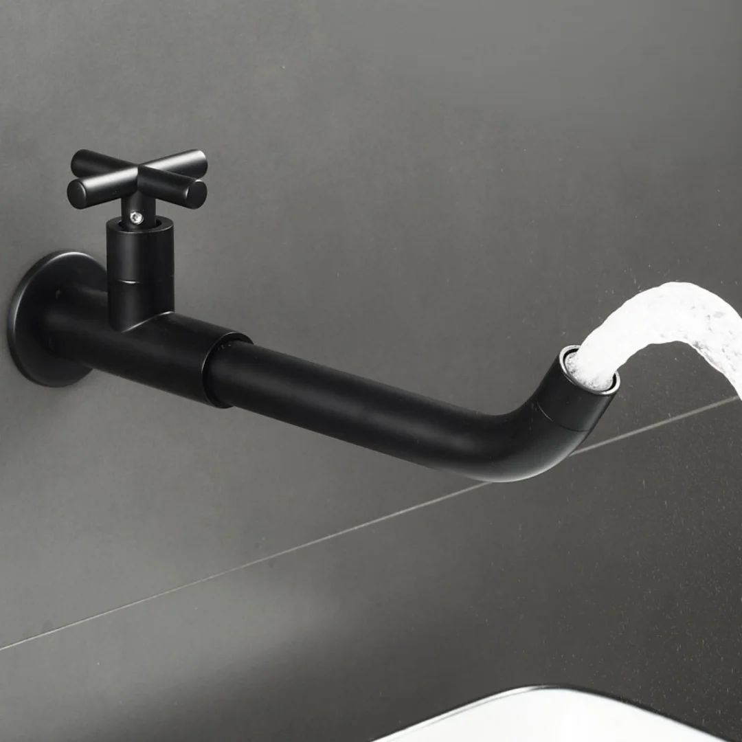 Tuqiu Antique Bronze Basin Faucet Only Cold Gold Bathroom Faucet In-Wall Black Mop Pool Faucet Bathroom Sink Tap Mop Sink Faucet