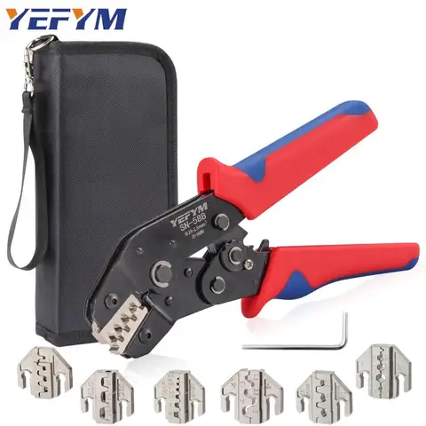 Ratcheting CRIMPING TOOL 9 PCS ชุดสําหรับ Dupont JST MOLEX เปิด Barrel,ฉนวน,ขั้วต่อก้น,Solar COAX Connectors SN-58B