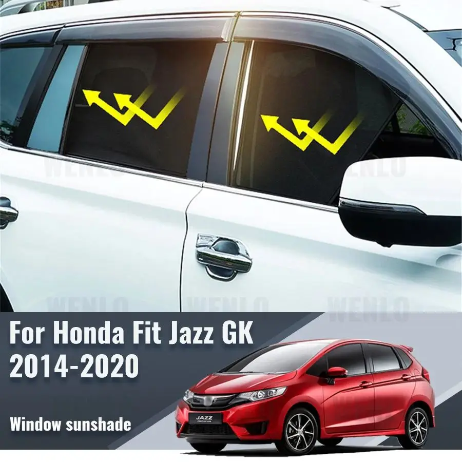 

For Honda Fit Jazz GK 2014-2020 Magnetic Car Window Curtains Solar Sunshield Shadow Mesh Glass Shading Sun Protection