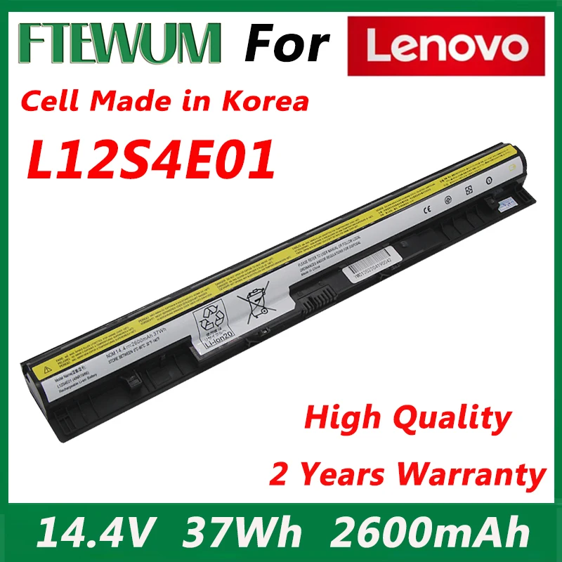 L12S4E01 14.4V 37Wh  2600mAh For Lenovo Laptop Notebook Battery Z40 Z50 G40-45 G50-30 G50-70 G50-75 G50-80 G400S G500S L12M4E01