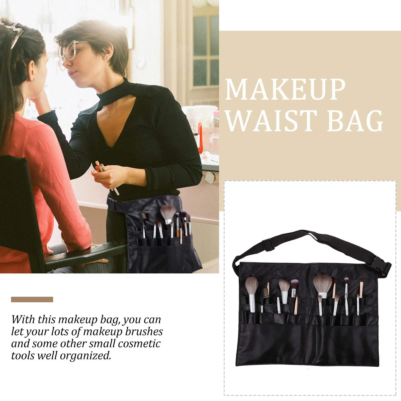 Bolsa de pincel de maquiagem, à prova d'água, resistente ao desgaste, bolsa de armazenamento para organização de viagens, ferramentas essenciais, estojo de transporte transversal