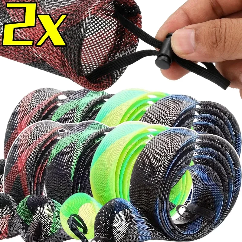 170cm Angelruten-Schutzhülle für Baitcasting- und Spinnruten, Atmungsaktiver PET-Netzsocken-Überzug, Feuchtigkeitsbeständig und Kratzfest, 2/1 Stück – Detail 3