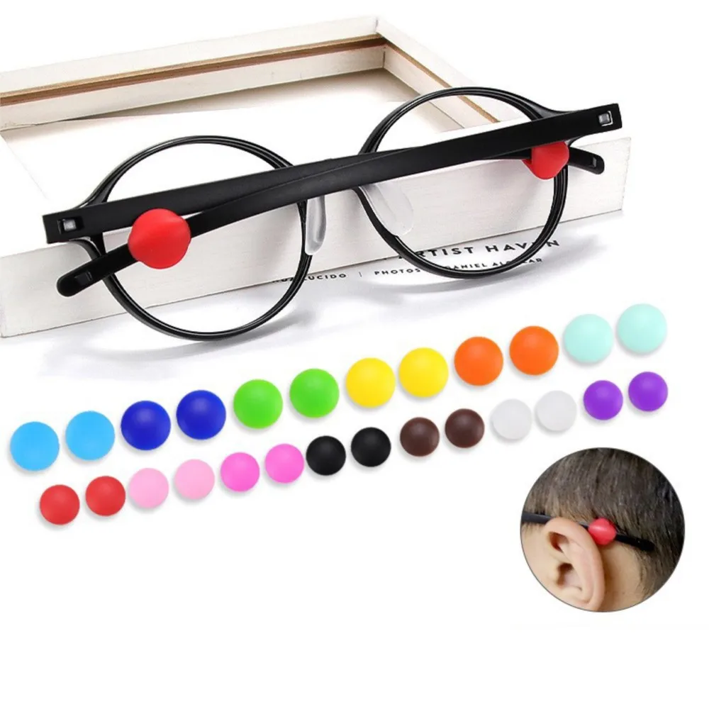 

200pcs Round Silicone Glasses Eyeglasses Anti Slip Ear Hook Temple Tip Holder Eyewear Sport Accessories AH019