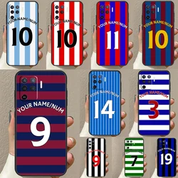 Personalised Football Number Strips Phone Case For OPPO A5 A9 2020 A31 A53 A53S A1K A15 A16 A52 A72 A83 A91 A93 A54 A74 A94
