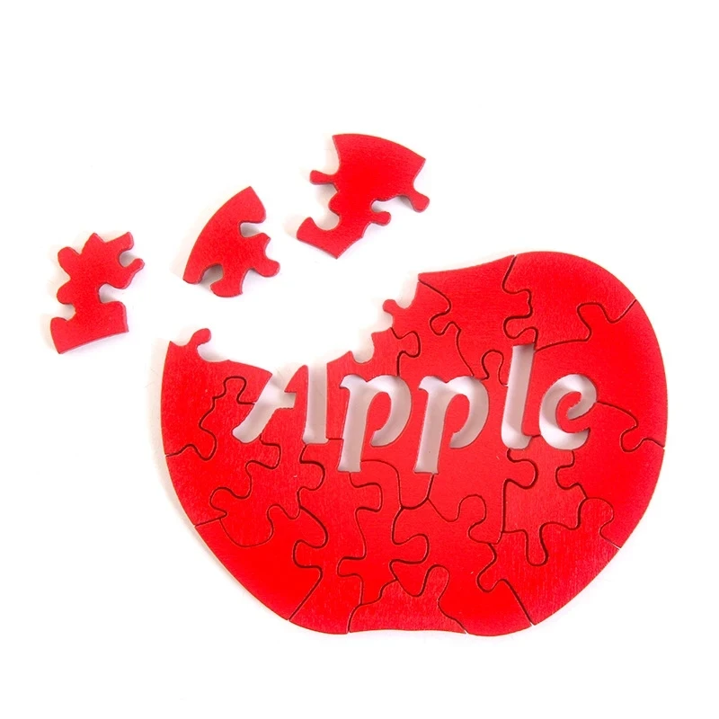 

Apple Jigsaw Puzzle Irregular Wooden Tangram Quebra Cabeça Rompecabezas Montessori Kids Educational Toys Juguetes Y Aficiones