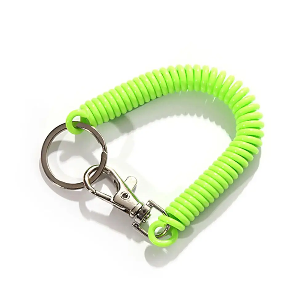 

Metal Carabiner Keyring Elastic Unisex Spring Lanyard Spring Rope Key Ring Spiral Stretch Keychain Key Cord Clasp Wrist Coil
