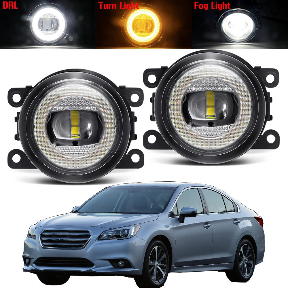 

3IN1 Car LED Fog Light Assembly For Subaru Legacy 2010-2014 30W Angel Eye Fog Turn Signal Daytime Running Lamp DRL Accessories