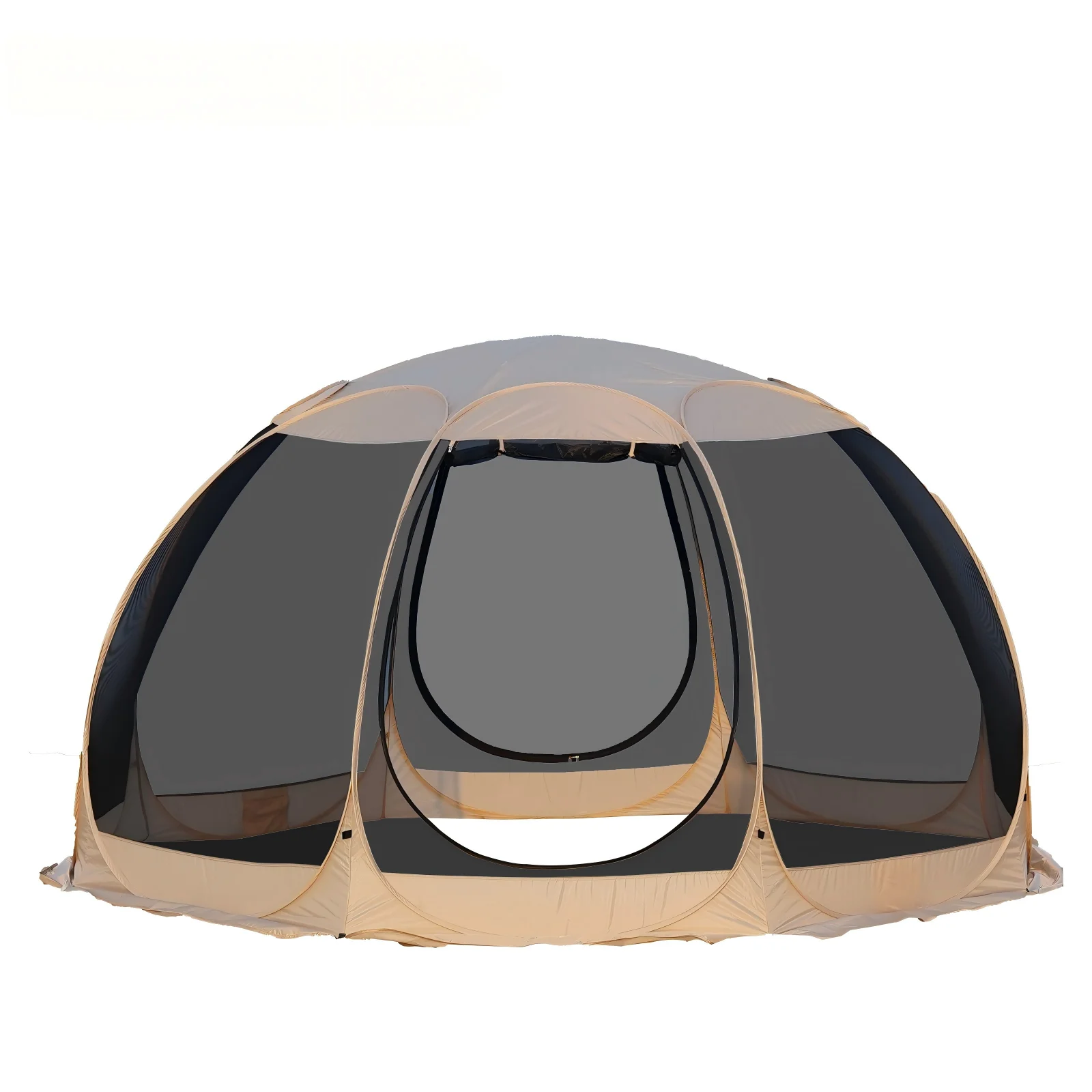 PAKICETUS Pop-Up-Zelt mit Netzüberdachung, 6-seitig / 8-seitig, für 4-6 Personen, Outdoor-Campingzelt aus Polyesterstoff für Camping, Picknick, Gartenparty
