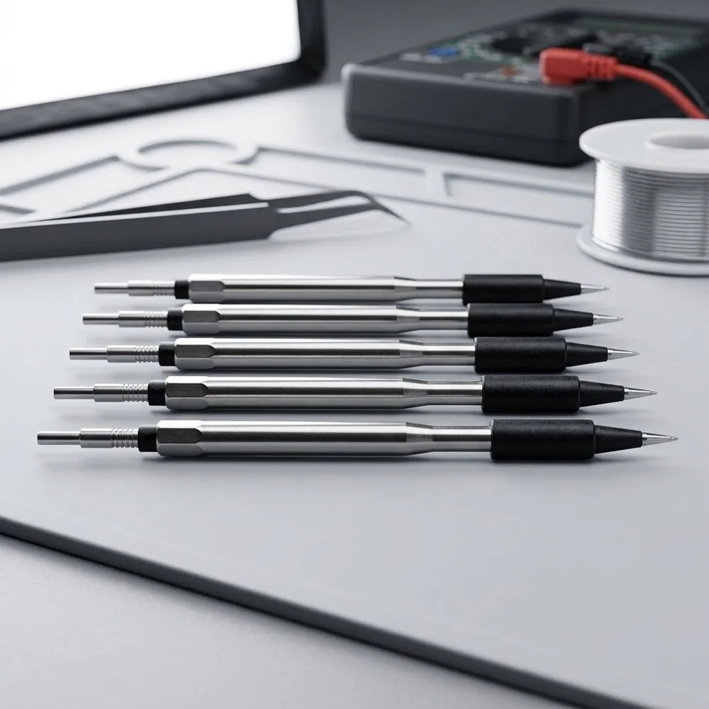 15pcs USB Soldering Tips Set Portable Stainless Steel Round 77mm Horseshoe 75mm Chisel 75mm for Soldering Irons