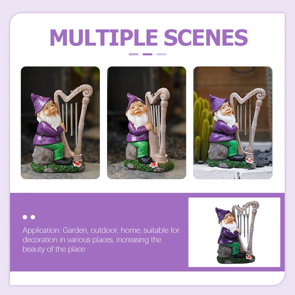 

Садовый гном-колокольчик из смолы для декора на улице и в помещении с изысканными деталями и гладкой поверхностью для двора, газона, сада, дома