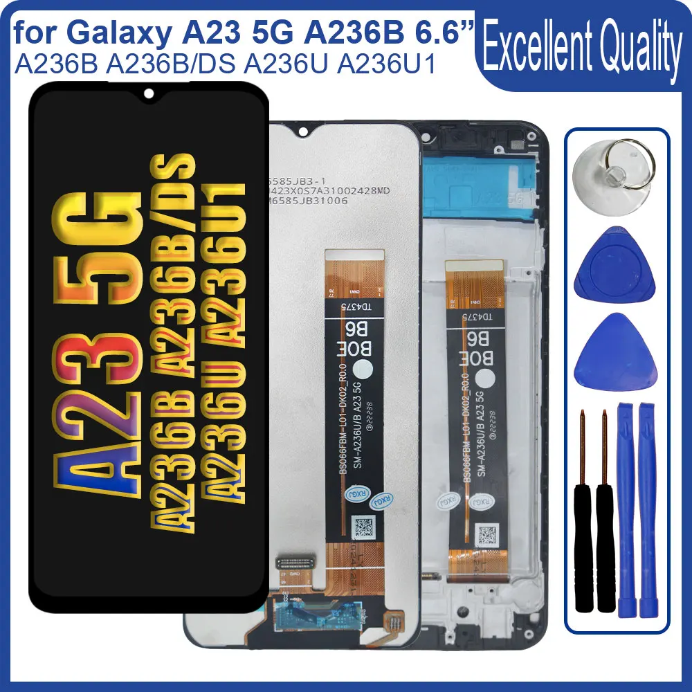 

A23 5G LCD for Samsung Galaxy A23 5G A236 LCD Display Touch Screen Panel for Samsung A23 LCD Replacement for A236U A236B Display