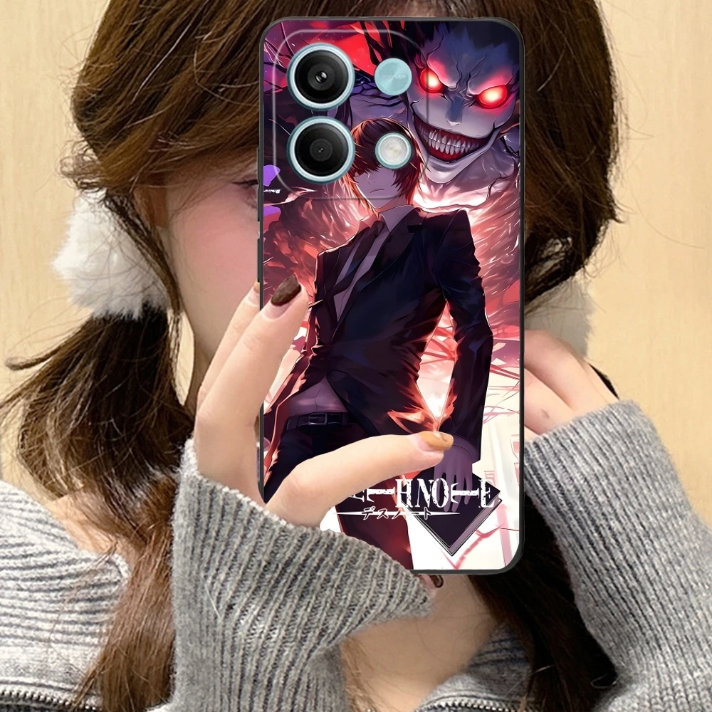 Death Note Kira Light Handy hülle für Xiaomi Redmi Note 13 12 11 10 9 8 7 6 s eine Pro Lite plus 5g schwarze Handy hülle