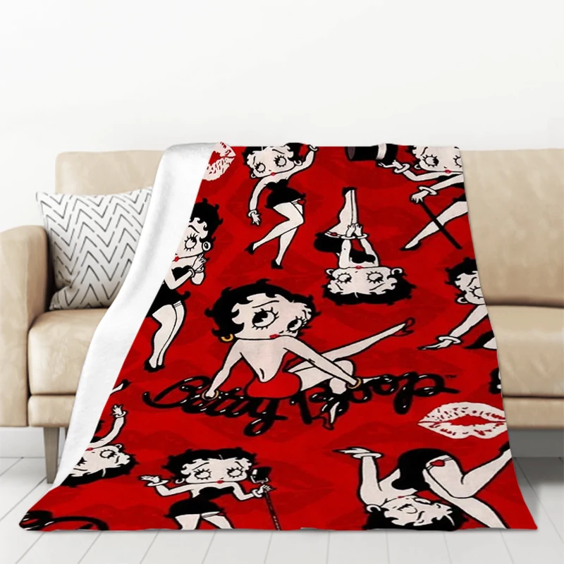 Cartoon B-BettyS B-BoopS Printed Blanket Picnic Blankets Warm Blanket Soft and Comfortable Blanket Home Travel