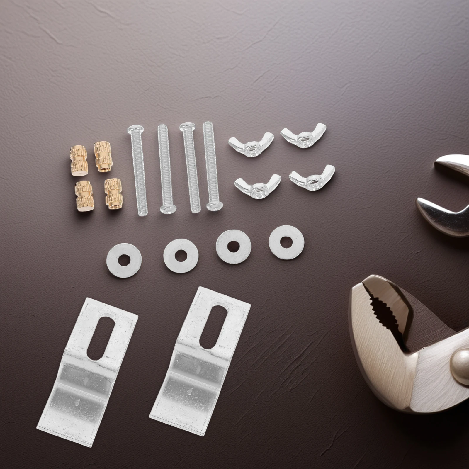 1 Juego de accesorios para tornillos de lavabo, Kit de Clips de fregadero de hierro para montaje bajo, soporte para fregadero de cocina, soportes de fijación de montaje, Hardware