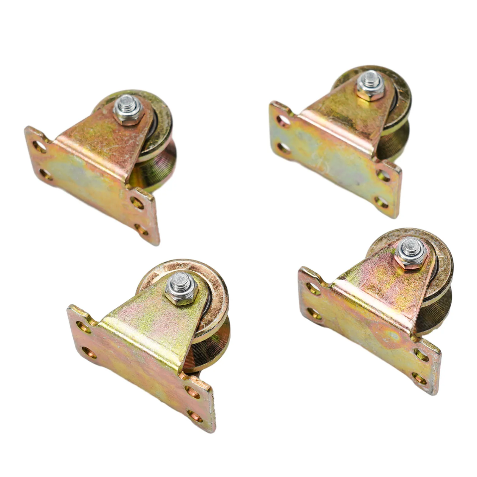 4pcs Steel Wheel V-shaped Groove Wheel Sliding Door Heavy Duty Rigid Caster For Inverted Track Sliding Gate Pulley Rollers