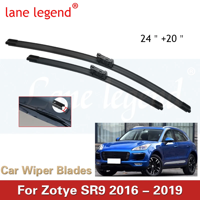 

Car Wiper LHD Front Wiper Blades For Zotye SR9 2016 - 2019 Windshield Windscreen Clean Window Car Rain Brushes 24"+20"