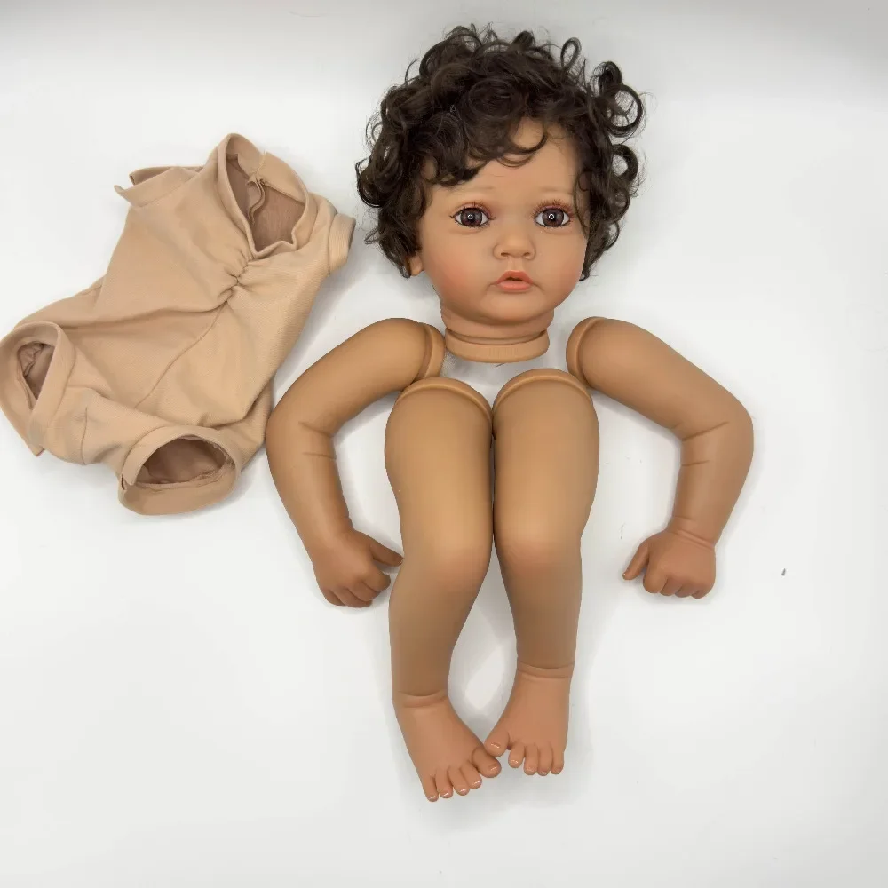 SINO-BB 24 inch Reborn Doll kit Ayana met geworteld haar DIY geschilderde pop kit Onvoltooide pop onderdelen met lichaam en ogen Reborn Kit