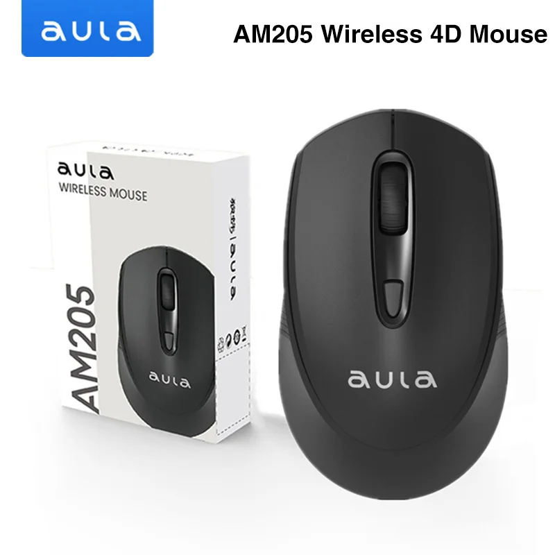 

AULA AM205 Gaming Mouse 2.4G Connection 1600 DPI Эргономичная беспроводная игровая мышь для ноутбука