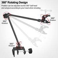 NEWACALOX Soldering Helping Hands 360 Degree Rotation Hot Air Gun Frame Camera Mounts Clamps Heat Gun Bracket Third Hand Tool