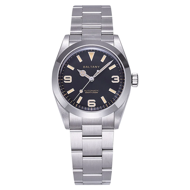Baltany 36MM Explorer Watch Man S4056 ST2130 Automatic Mechanical Watch Waterproof 20Bar Stainless Steel Bracelet Retro Watches image 3