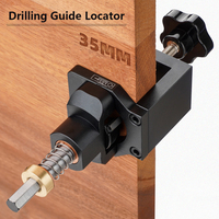 Hinge Jig with Clamp Forsnter Drill Bit Drilling Guide Hole Punch Locator Kit Woodworking Cabinet Door Insta