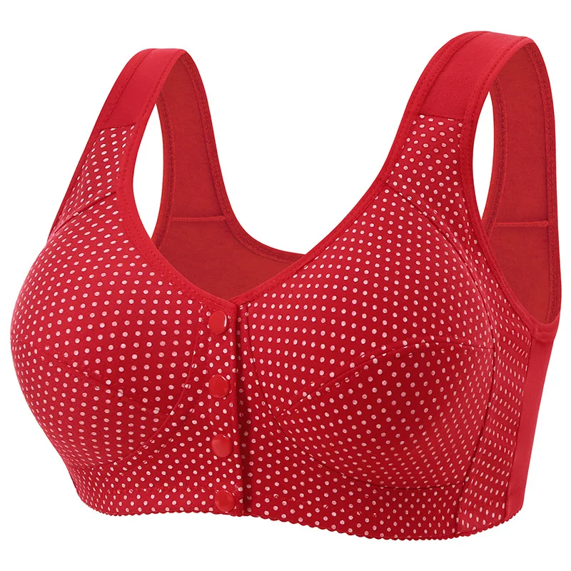 Weicher Baumwoll-BH für Damen, mit Knopfleiste vorne, Still-BH für die Zeit nach der Geburt, leichter, bügelloser BH für Frauen, mit schönem Rückendesign, Mädchen-BH.