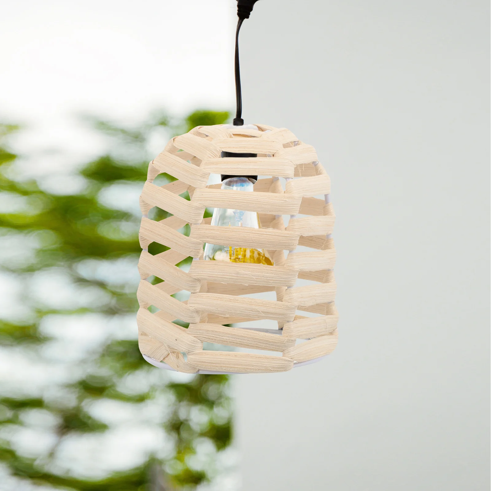 

Bamboo Lampshade Mini Lamp Cover Woven Rustic Light Shade for Home Decor Miniature Lamp Shade String Light Decoration