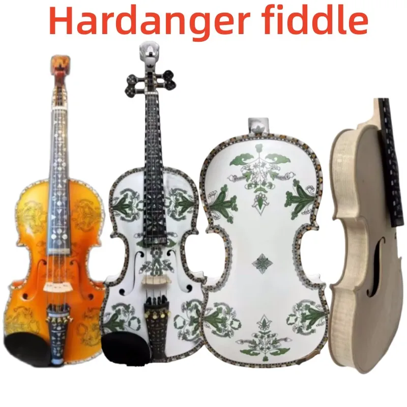 Nice Norwegian 4 strings 4/4 Violin, Beautiful Hardanger fiddle, Loud rich sound