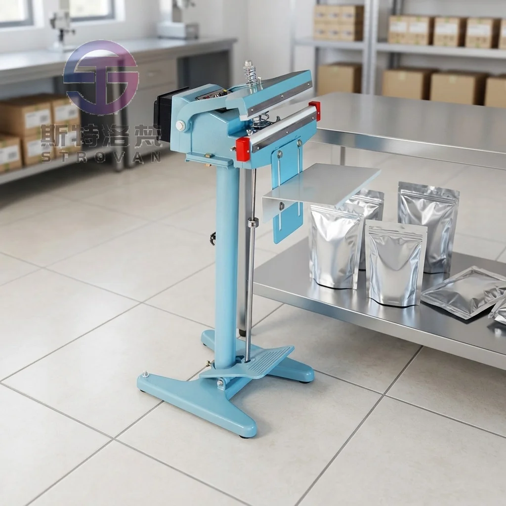 Aluminum Semi-Automatic Impulse Sealing Machine Foot-operated Upper Lower Heating Tea Bag Aluminum Foil Bag 8mm Sealing Width