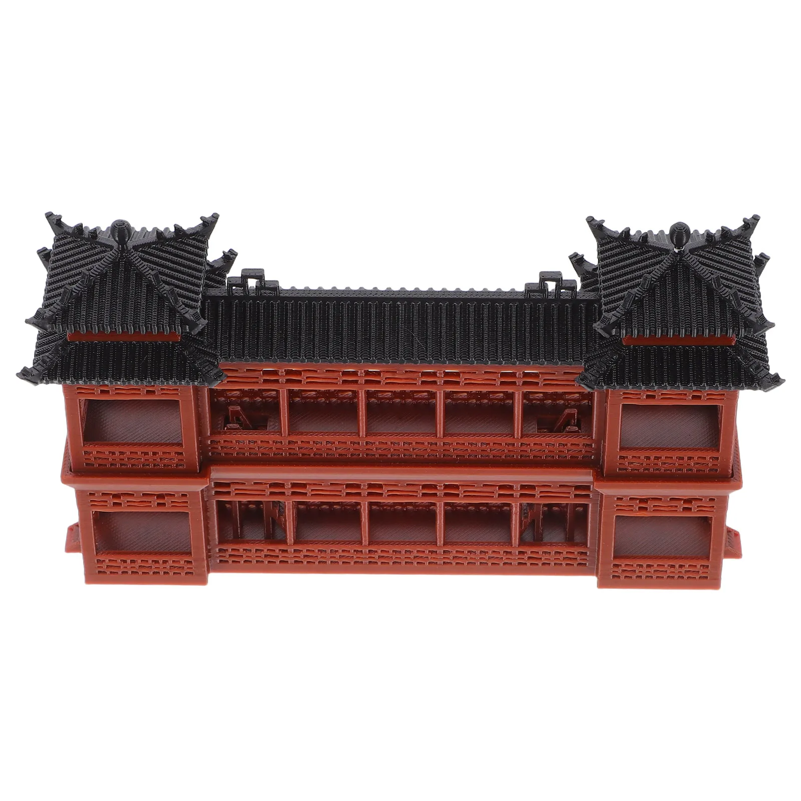 

Micro Landscape Chinese Style Architecture Model Ancient Corridor Miniature Asian Brown Miniatures Pavilion Models