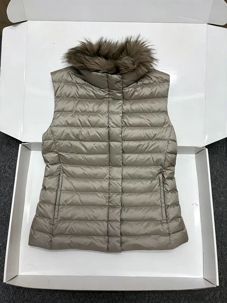 Removable fur collar down jacket, 2026 autumn-winter new style, elegant and versatile, warm and comfortable women's down jacket