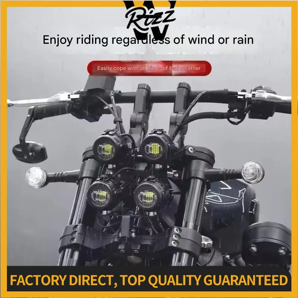 【Factory Direct】Dual Retro LED Projector Headlight Assembly Super Bright Fit BENDA Dark Flag 500 Mod Parts