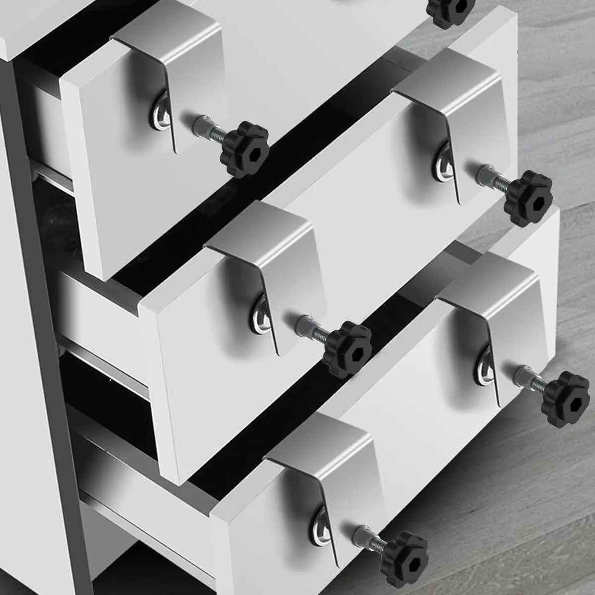 مشابك تركيب الأدراج المصنوعة من الفولاذ المقاوم للصدأ - 2/4 قطع من أدوات النجارة للخزائن والطاولات