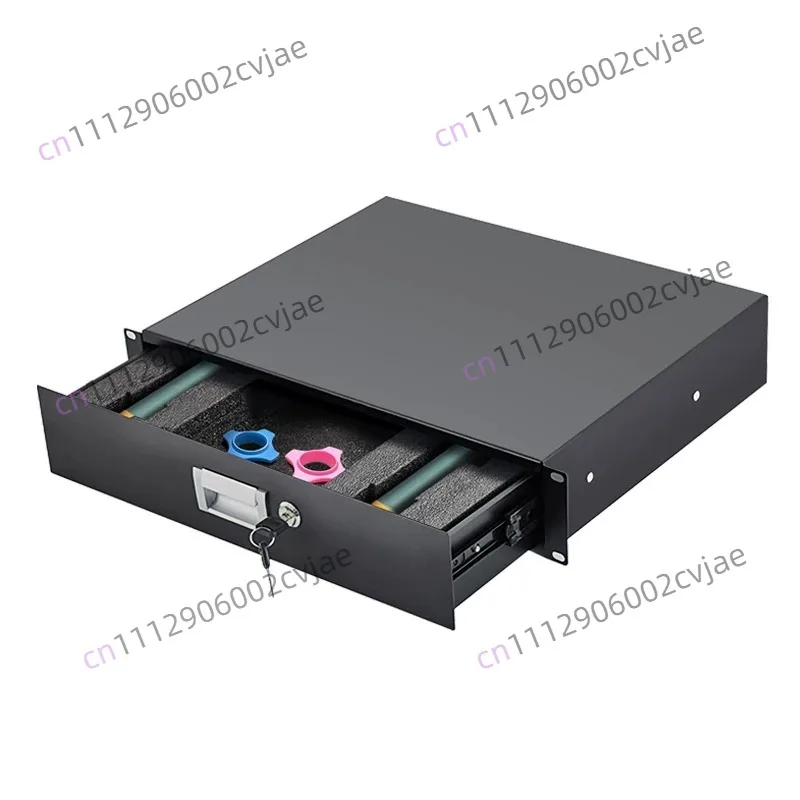 Wireless Microphone 19 Standard Cabinet Drawer Air Case Accessories 2U Metal with Lock Strap Microphone Protection Cotton
