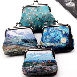 Vintage Women Printing Coin Purses Girl Hasp Zero Wallet Ladies Clutch Change Purse Female Mini Money Bag PU Leather Wallet