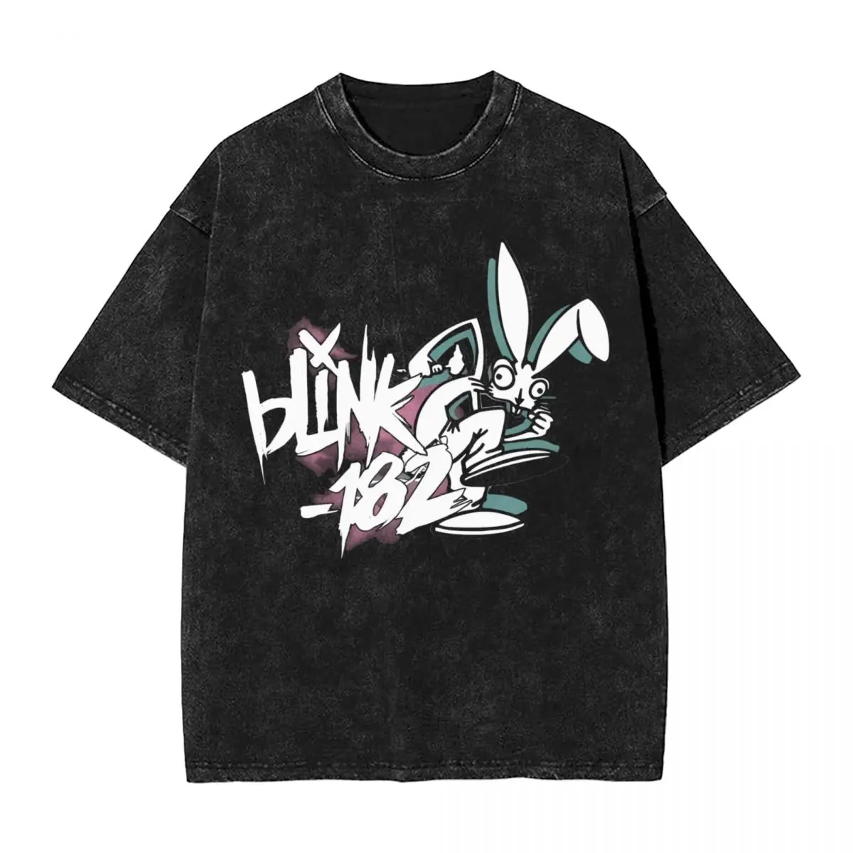 Blink 182 One More Time woman Men Cotton Washed Hot stamping Print T-Shirt,Harajuku Men's Summer Short Sleeve Tees