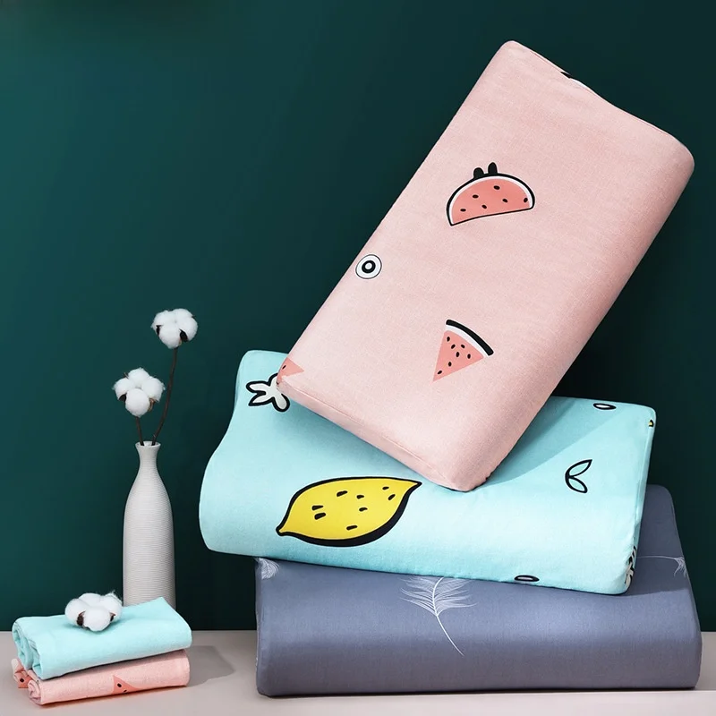Cooling Latex Pillowcase Active Dyed Cotton Adult Pillowcase Customizable Logo Bedding Polyester Cotton Breathable Soft