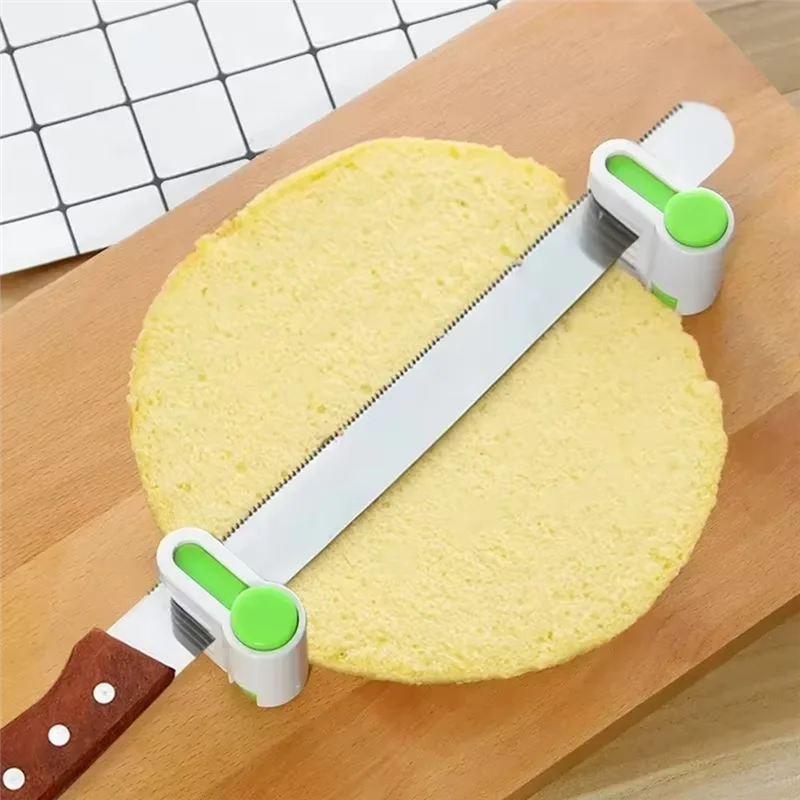 A93E-2Pcs/Set Cake Slicer Bread Divider Layering Aid Serrated Knife Divider Toast Slice Baking Tool