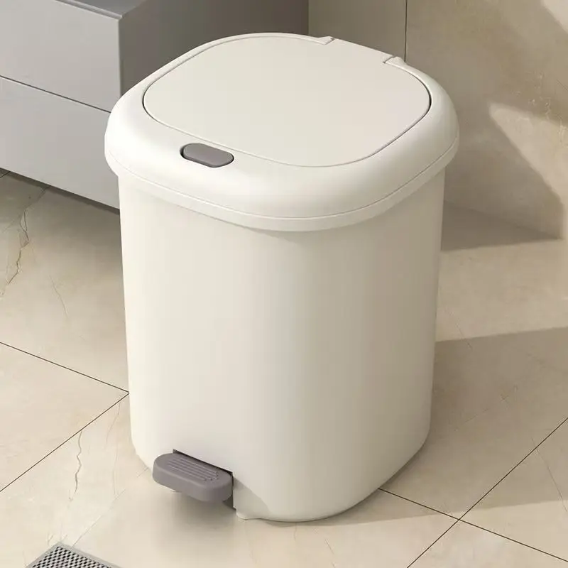 

Большая мусорная корзина для кухни с ножным педальным механизмом, бесшумная, с плавным закрыванием, круглая, для спальни, гостиной, ванной комнаты