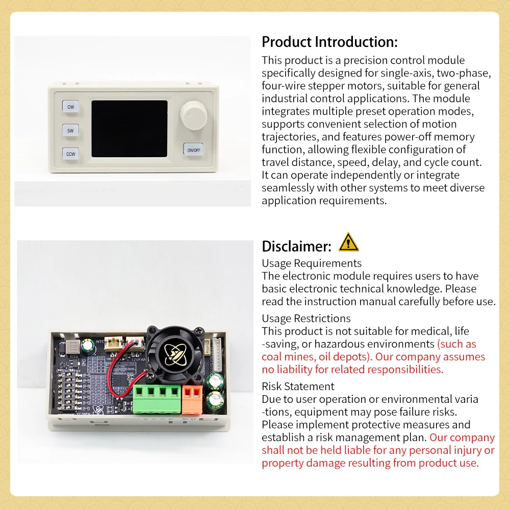Stepper Motor Driver Controller XY-SD04 for 42/57mm Motors with Power-Off Retention Function Industrial Control Unit