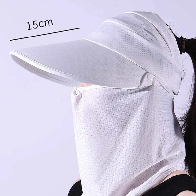 Summer Neck Face Sunshade Sun Hat UV Protection Wide Brim Shade Hat Detachable Breathable Neck Face Baseball Cap Visor Beach Cap