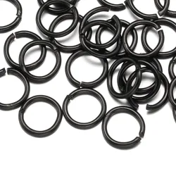 100-200pcs Stainless Steel Split Rings Black Open Jump Rings Connector DIY Necklace Bracelet Making Jewelry Findings Wholesale