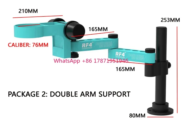 RF4 RF-FO19 Stereo Microscope Articulating Arm Rotatable Universal Both Arms Stand Telescopic 360  Lifting Maintenance Detection