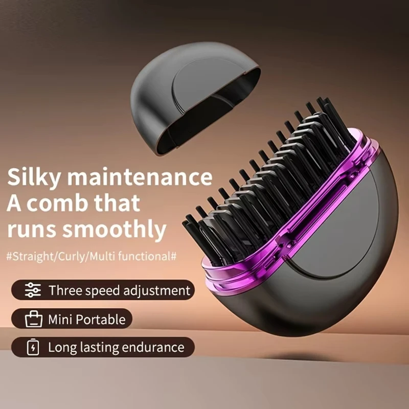 Wireless Rechargeable Travel-Friendly Portable Ionic Hair And Beard Straightener Brush,Mini Hair Stylereco-Friendly Packaging