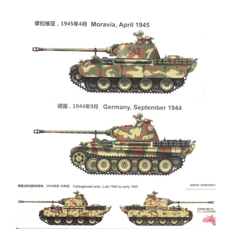 Vespid Models VS720008 1/72 Pz.Kpfw.V Panther Ausf.G with FG1250 Infrared Night Vision Scope Tank Plastic Assembly Model Kit DIY